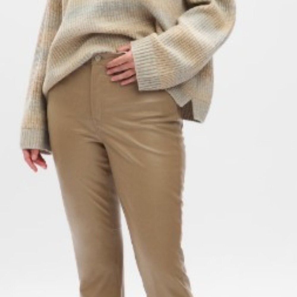 Gap High Rise Vegan Leather Vintage Slim Pants Size 4